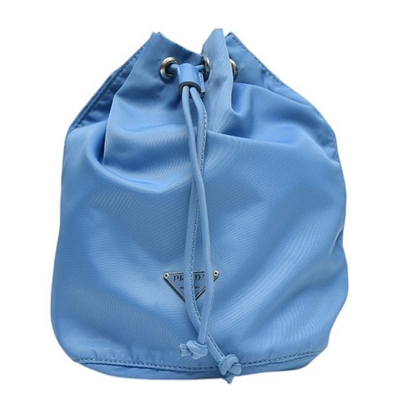 Prada Blue Drawstring Pouch Bag - Picture 1 of 6